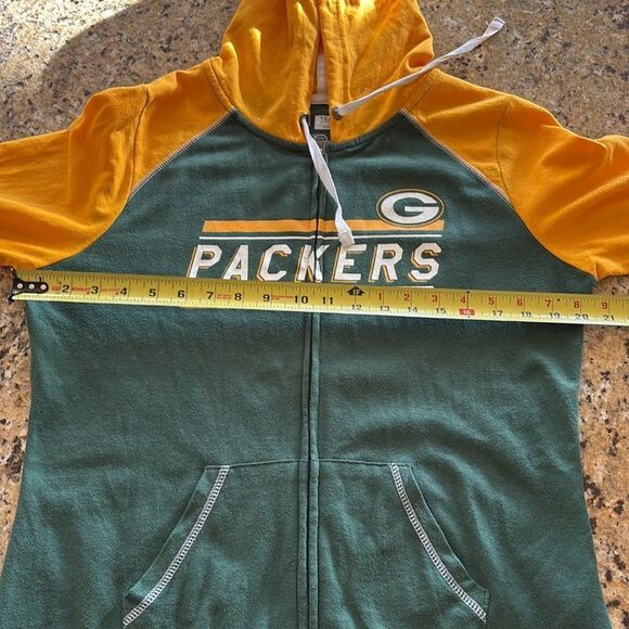 Packers Sweatshirt NFL Green‎ Bay Women's medium zip up lightweight hoodie - Picture 5 of 7